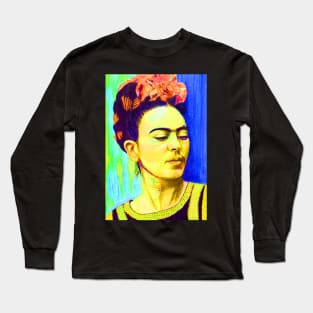 Pondering Frida Kahlo Long Sleeve T-Shirt